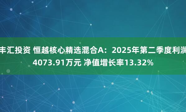 丰汇投资 恒越核心精选混合A：2025年第二季度利润4073.91万元 净值增长率13.32%