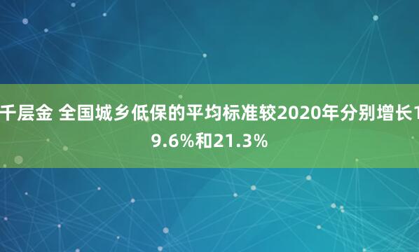 千层金 全国城乡低保的平均标准较2020年分别增长19.6%和21.3%